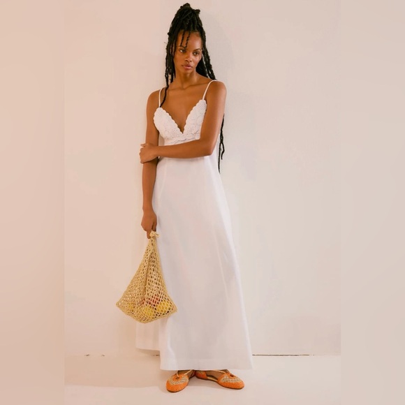 Free People Dresses & Skirts - Free People  Womens Lovey Maxi White Dress Size XL